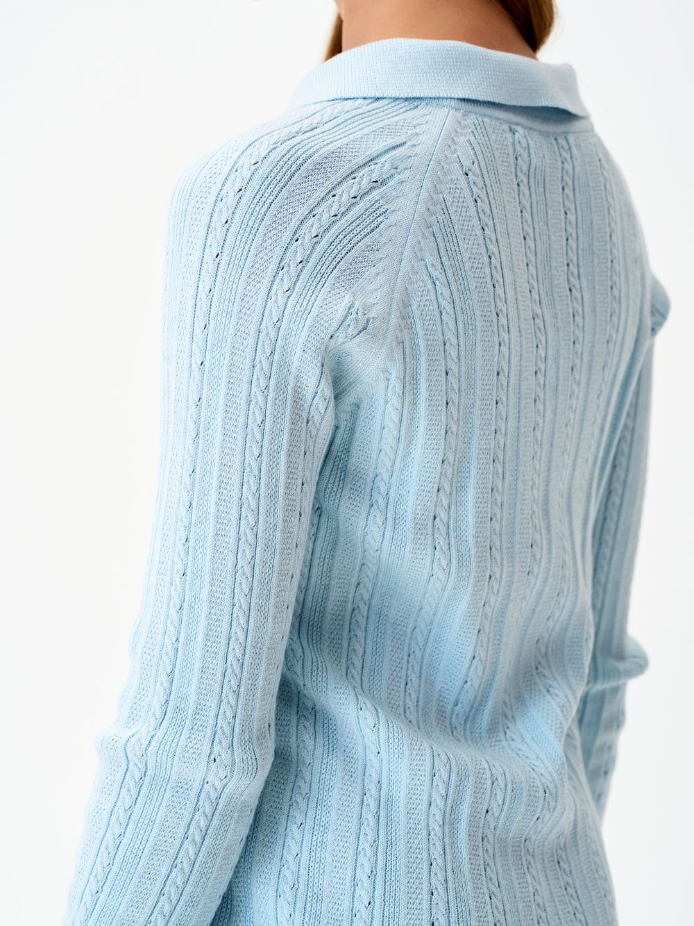 Джемпер поло для девочки1327 небесно-голубой