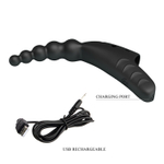 Черный вибратор на палец Jordin - 12,2 см. (Цвет: черный)