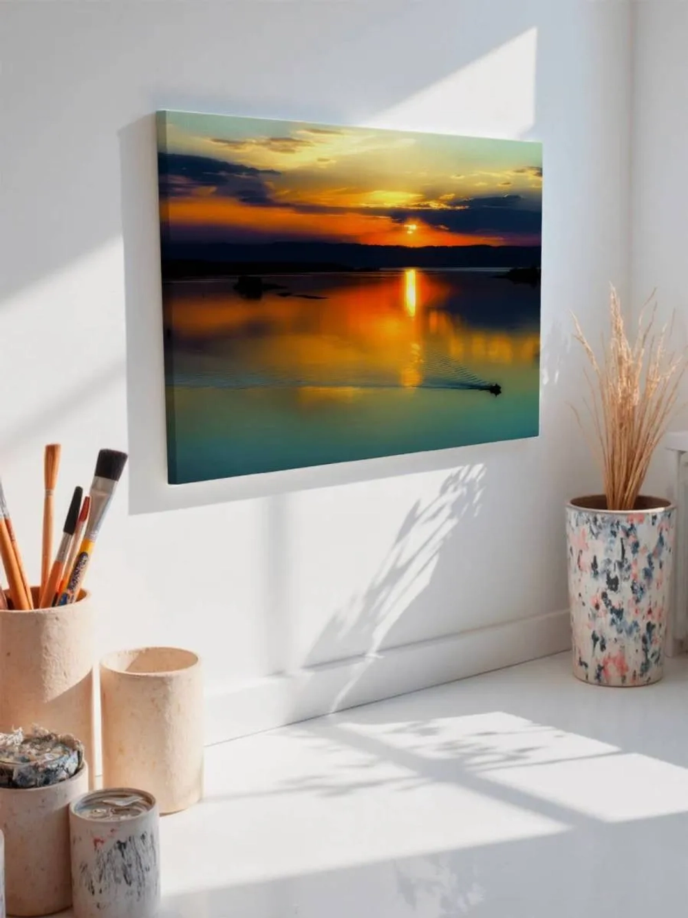 Картина на стену 40 X 50 Закат на реке