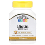 21st Century, биотин, 10 000 мкг, 120 таблеток