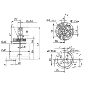 Картридж для одноручковых смесителей 40 мм 20741
