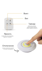 Набор беспроводных LED светильников с пультом управления 3 шт, Светодиодная подсветка для кухни, под шкафы