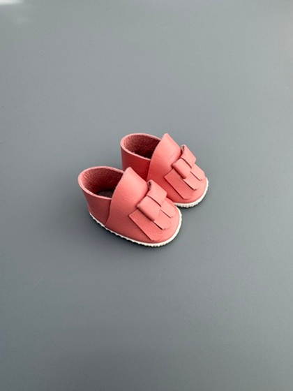 Мокасины коралловые для куклы Paola Reina 32-34 см (натуральная кожа)