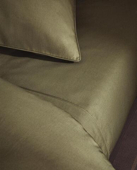 ZARA HOME (300 НИТЕЙ) ПРОСТЫНЯ ИЗ ХЛОПКА, ЗЕЛЕНЫЙ