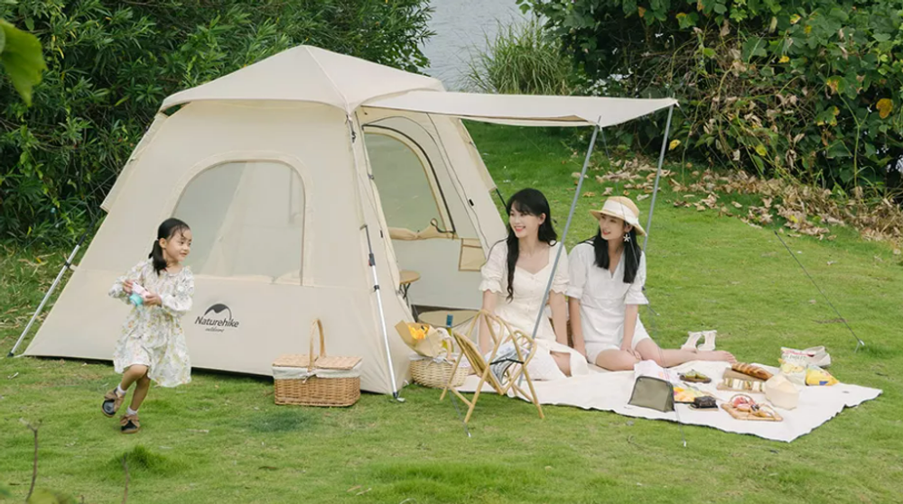 Палатка Naturehike Ango 3-местная, быстросборная, зеленая, артикул NH21ZP010-AGR