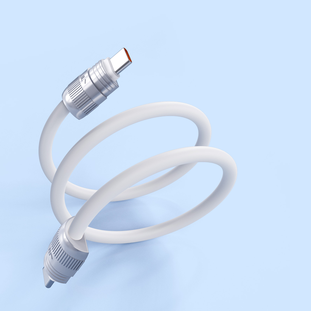 Кабель со съемным ремешком, разъем Type-C на Type-C, быстрая зарядка 60W, длина 30см, белый цвет, серия LCBA Series от Dux Ducis
