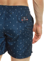 Мужские пляжные шорты с принтом в виде якорей (Размер: M) (Цвет: синий)