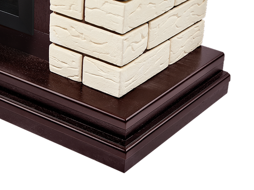 Портал Firelight Bricks 25 камень бежевый, шпон темный дуб