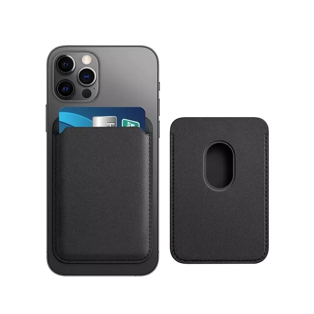 Кожаный чехол-бумажник MagSafe для iPhone black