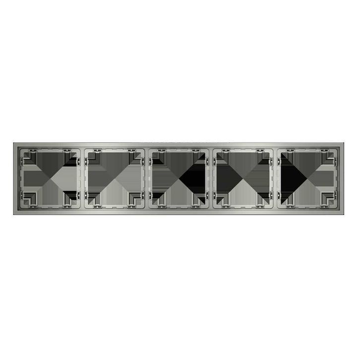 Рамка пластиковая Voltum S70 на 5 постов, (сталь) VLS100505