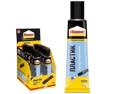 Клей Момент Пластик 30мл, шоу-бокс, прозрачный, эластичный, водостойкий, к.1623298