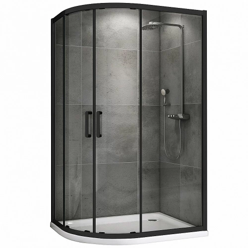 Душевой уголок ABBER Schwarzer Diamant AG01128B 120x80 стекло прозрачное/профиль черный