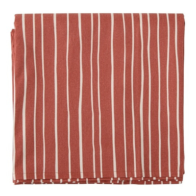 Скатерть из хлопка терракотового цвета с принтом Полоски из коллекции prairie, 170х250 см