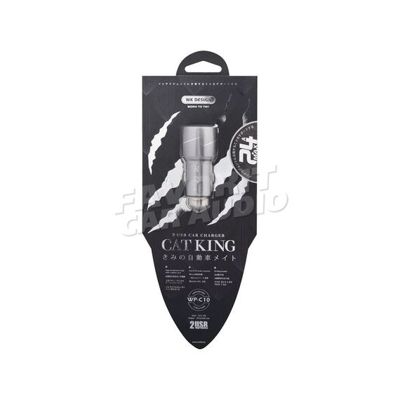 АЗУ 2USB WK WP-C10 Cat King 2400mA металл серый