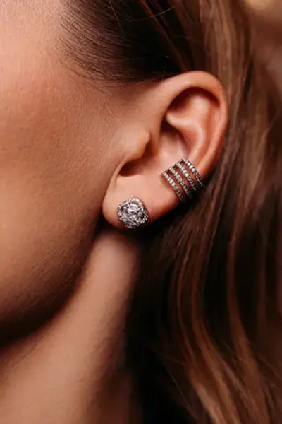 Серьги "Клевера" с цирконием