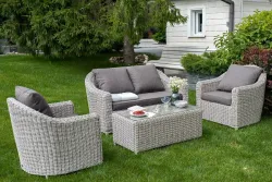 "Кон Панна" диван из искусственного ротанга двухместный, цвет бежевый