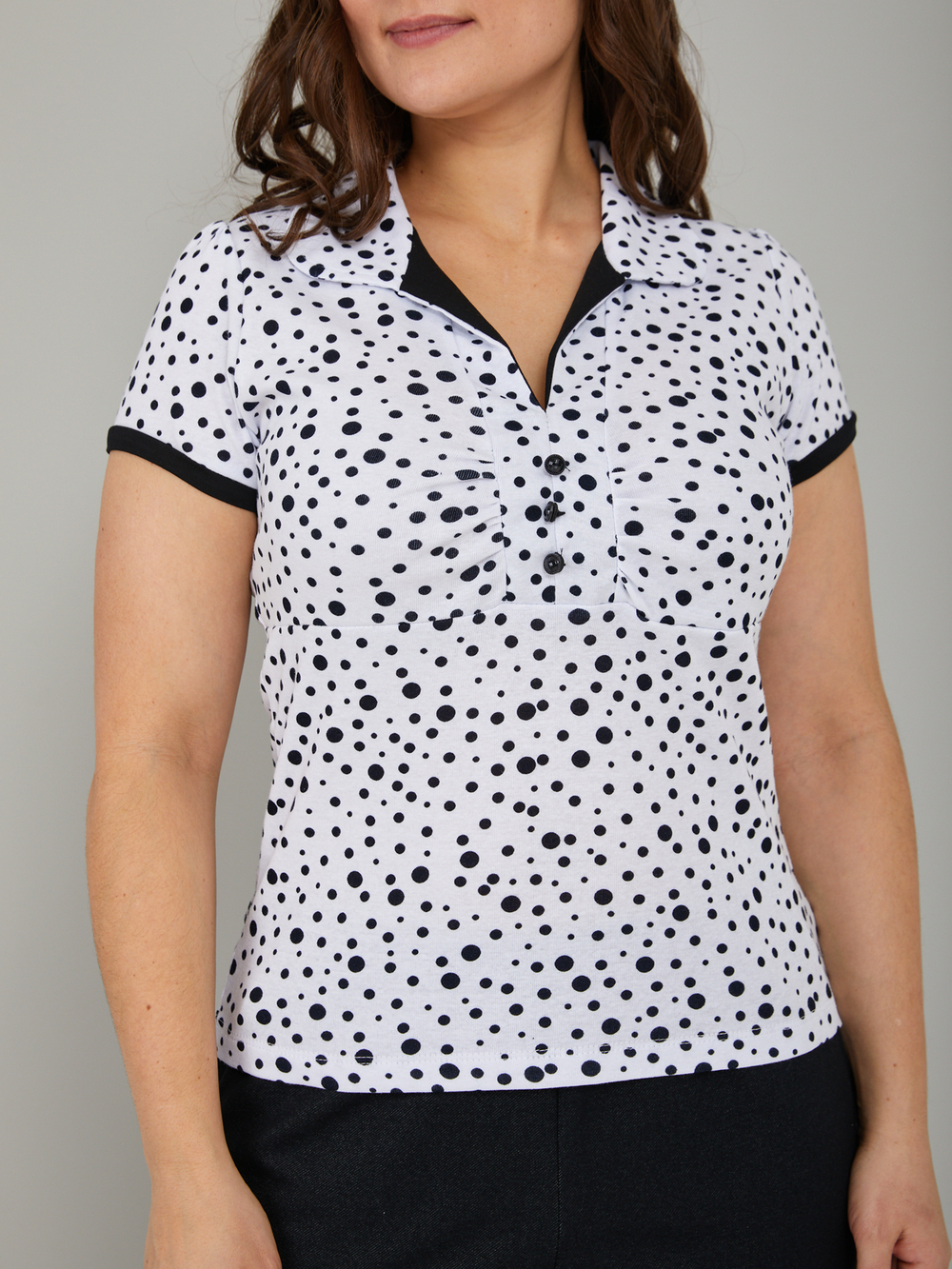 Блузка БЛ-115/белыйгорох