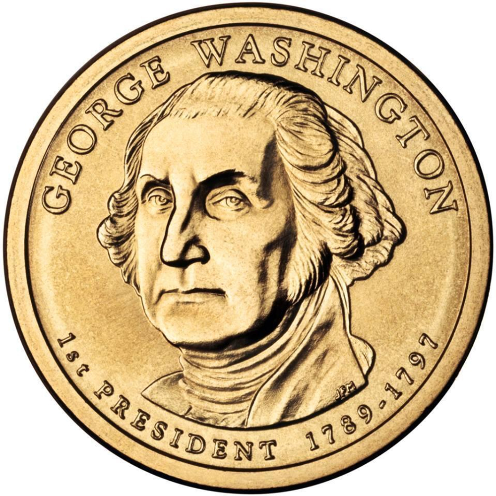 1 доллар 1-й президент США Джордж Вашингтон 2007 год