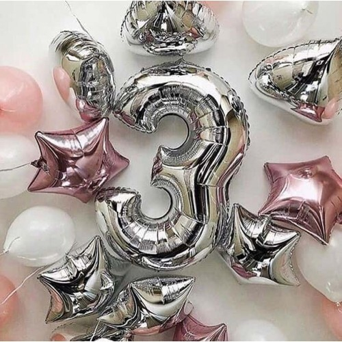 Композиция из шаров на День Рождения Девочки на 3 годика