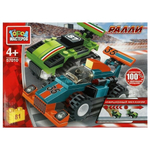 Конструктор пластмассовый 81эл. Ралли "2 гонки" инерция 57010-BY (Город мастеров)