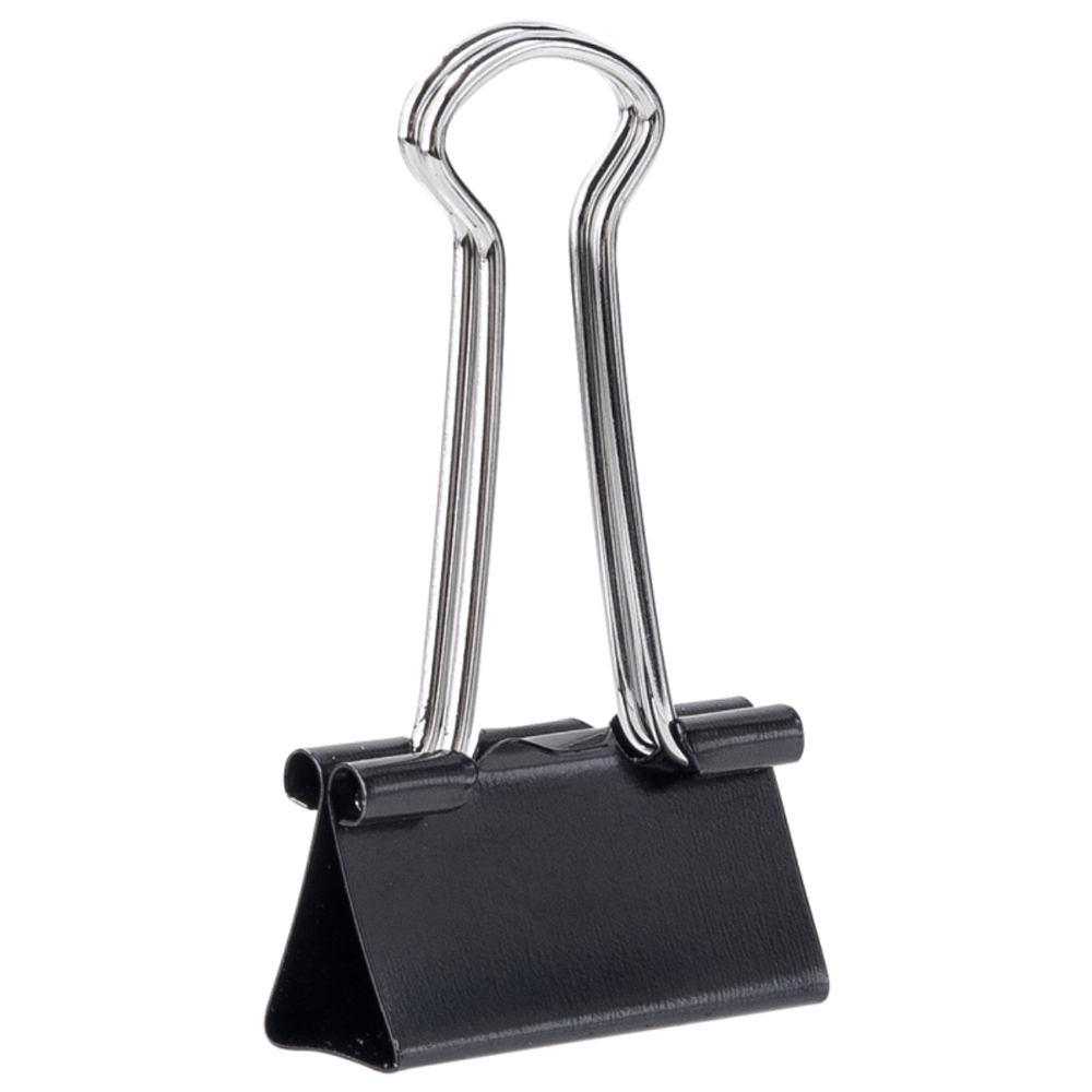 Зажимы для бумаг DELI,  25 мм, черные, (12 шт.)