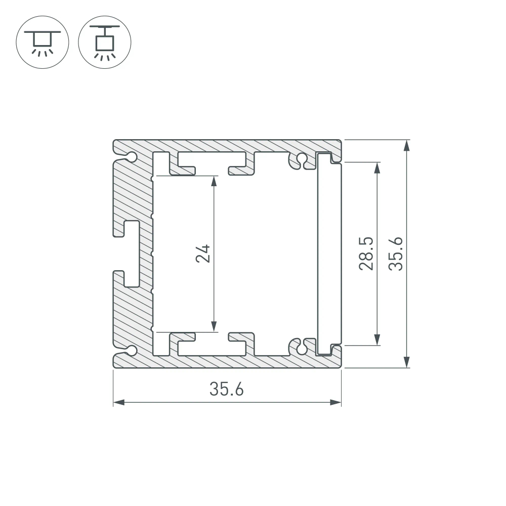Профиль SL-ARC-3535-D1500-N90 SILVER (1180мм, дуга 1 из 4) (Arlight, Алюминий) 026595