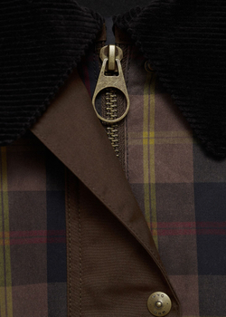 MANGO Клетчатая парка с контрастным воротником, темно-синий