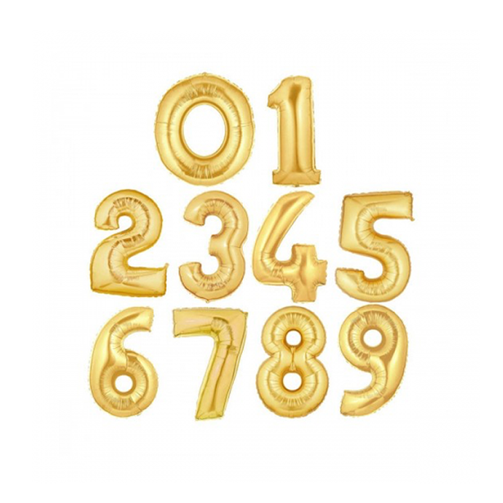 Шары цифры гелиевые Золотые 102 см