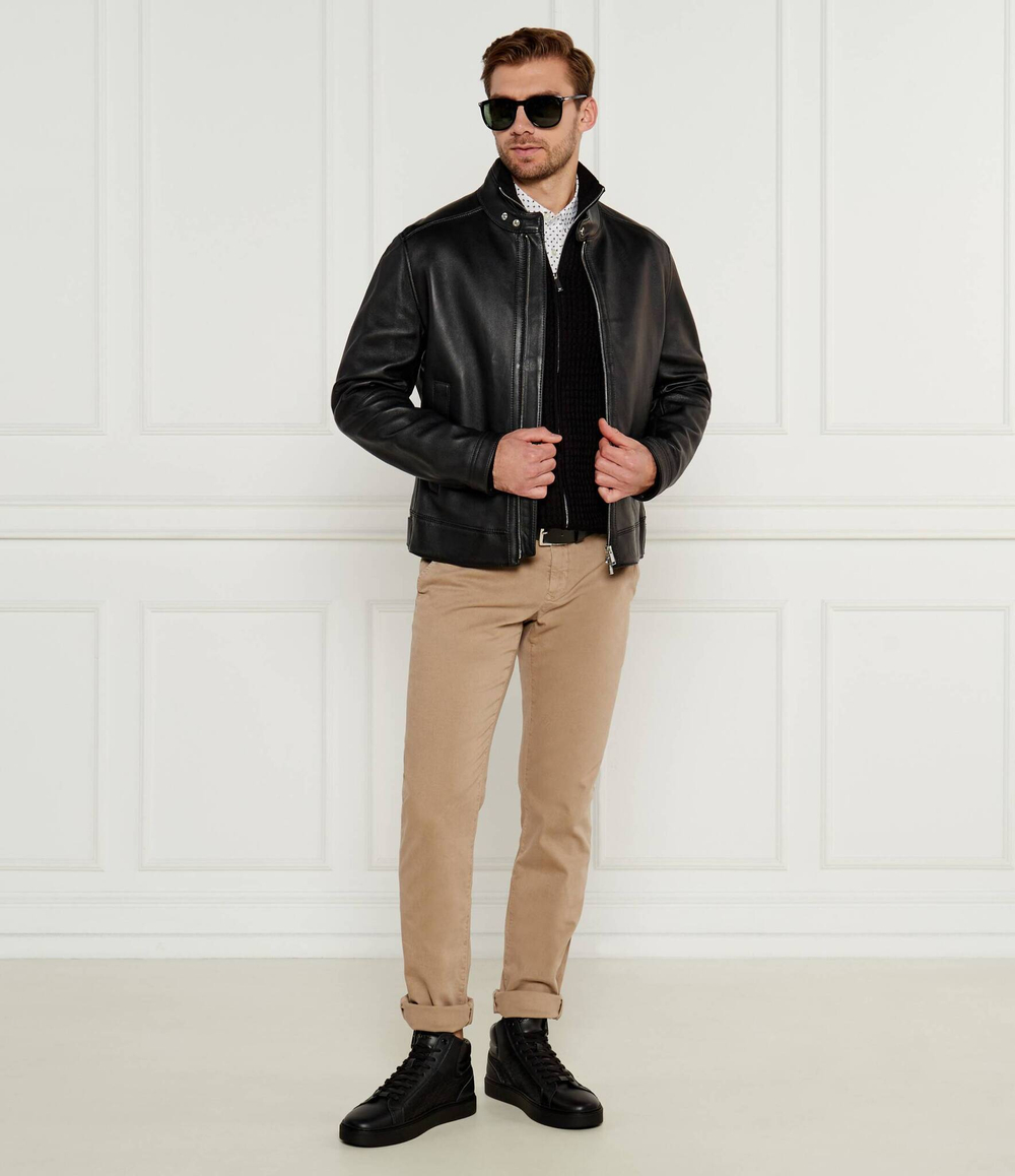 Кожаная куртка H-Mansell2 BOSS BLACK - черный(50518906)