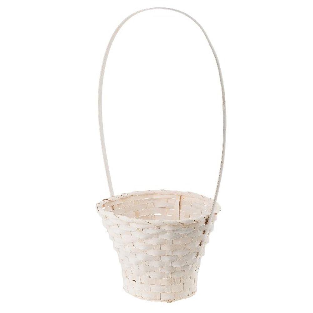 Корзина (бамбук) D23xH17/53см (Белый) высокая