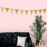 Растяжка 3 м,7 см «Флажки», золото