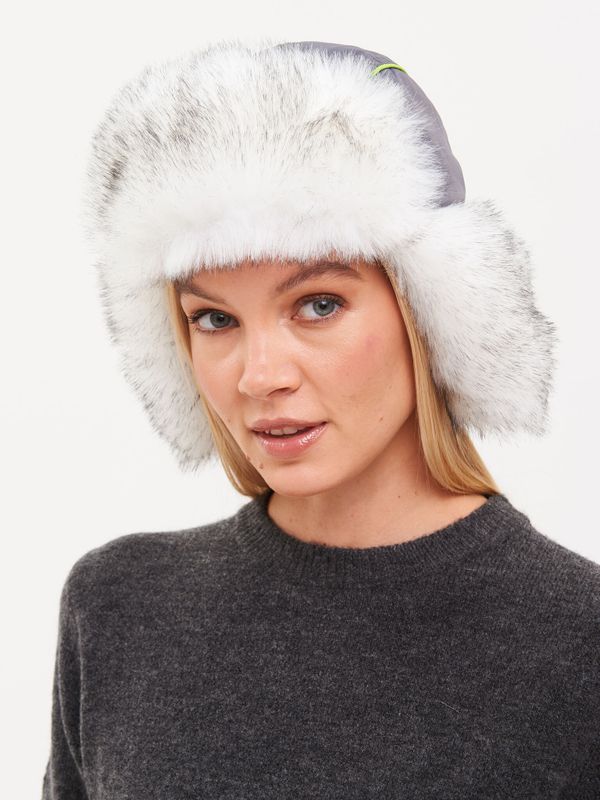 Шапка ушанка зимняя Siberia Lady ткань Breathable цвет Бирюза/Серый