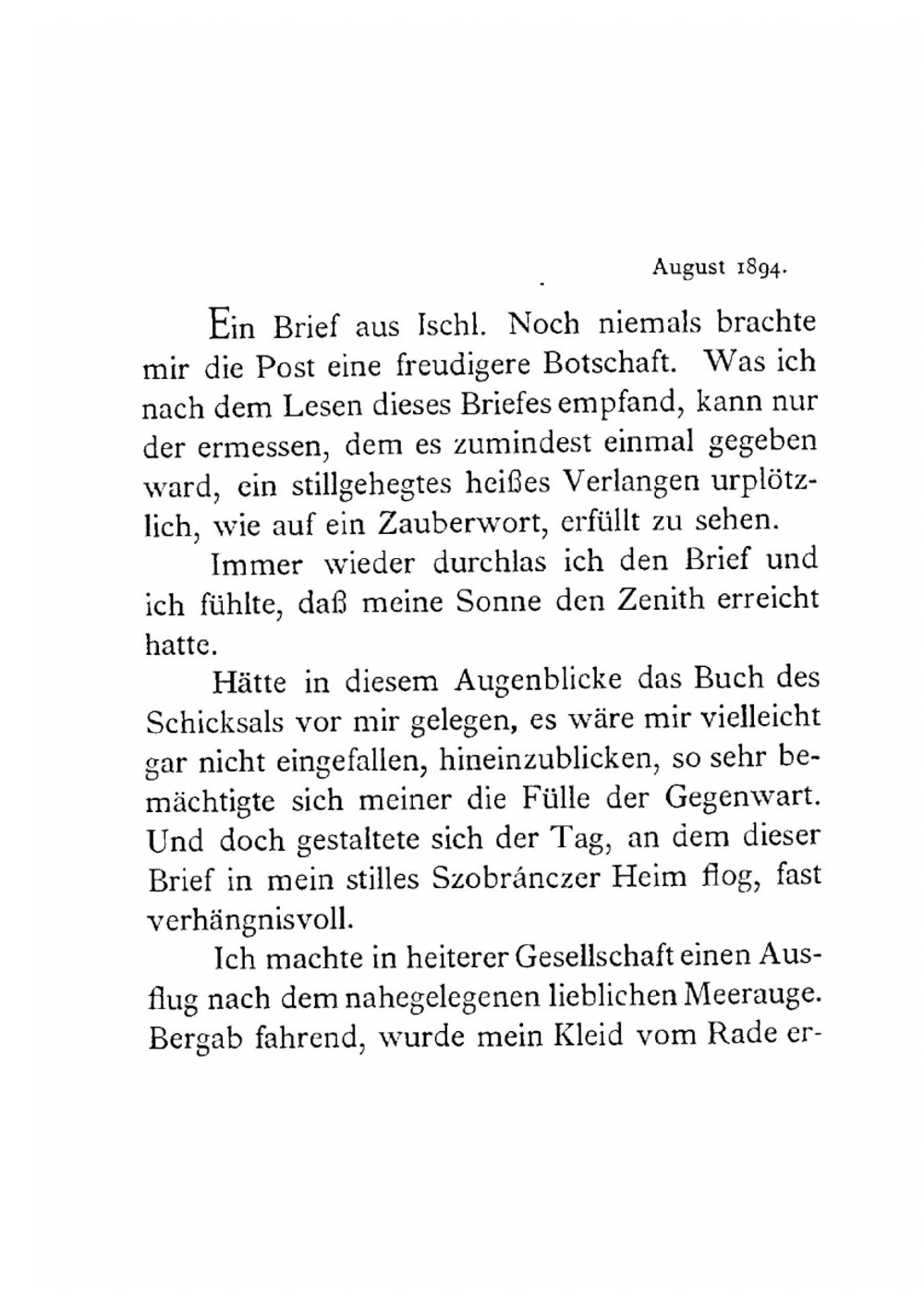 Aus den letzten Jahren der Kaiserin Elisabeth | I.G. Sztáray