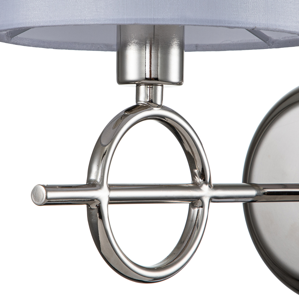 Настенный светильник 1x40Вт E14, металл/ткань, никель