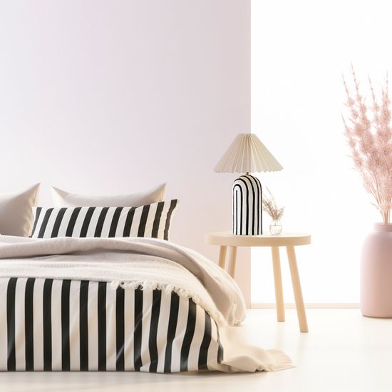 Светильник настольный stripel, D30х44 см, черный/белый