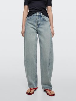 Massimo Dutti Джинсы свободного кроя средней посадки, светло-голубой