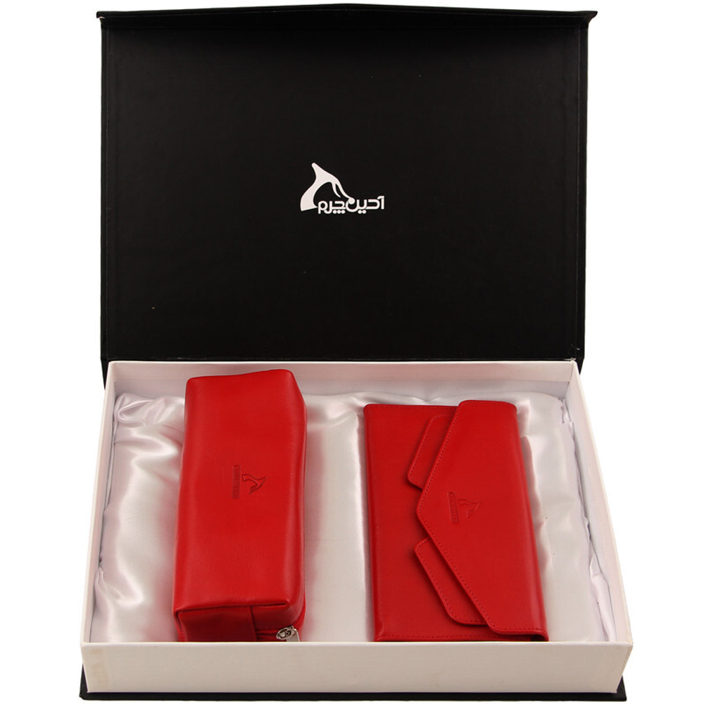 Подарочный женский набор кошелек и косметичка Barez Leather натуральная кожа Иран DS46.nw 914