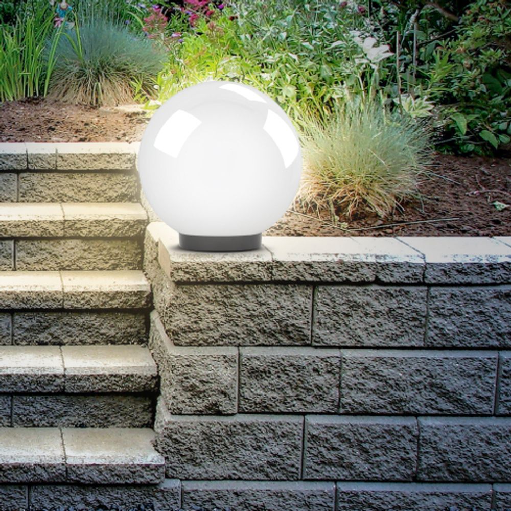 Садово-парковый светильник ЭРА НТУ 02-60-251 шар опаловый призма на опору / кронштейн IP44 Е27 max60Вт d250mm