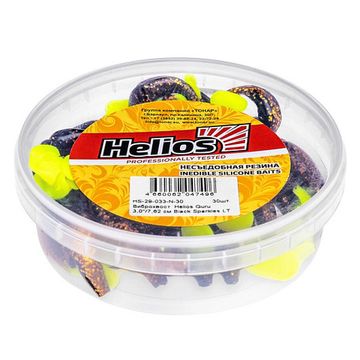 Виброхвост несъедоб. Guru 3,0'/7,62 см Black Sparkles LT 30шт. (HS-29-033-N-30) Helios
