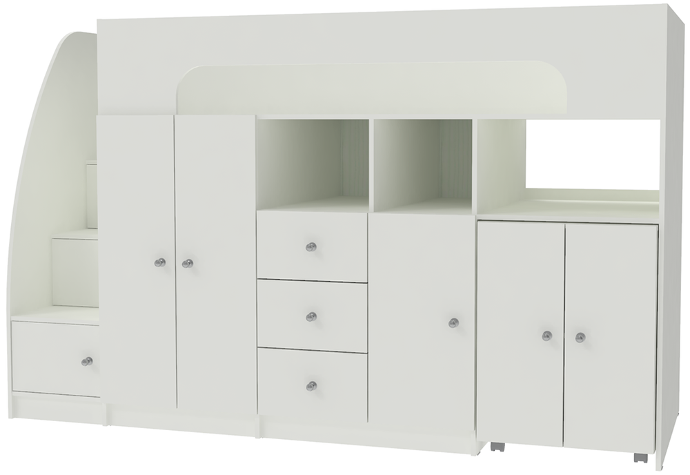 Кровать-чердак КарИВи Астра 11 Белый  Белый