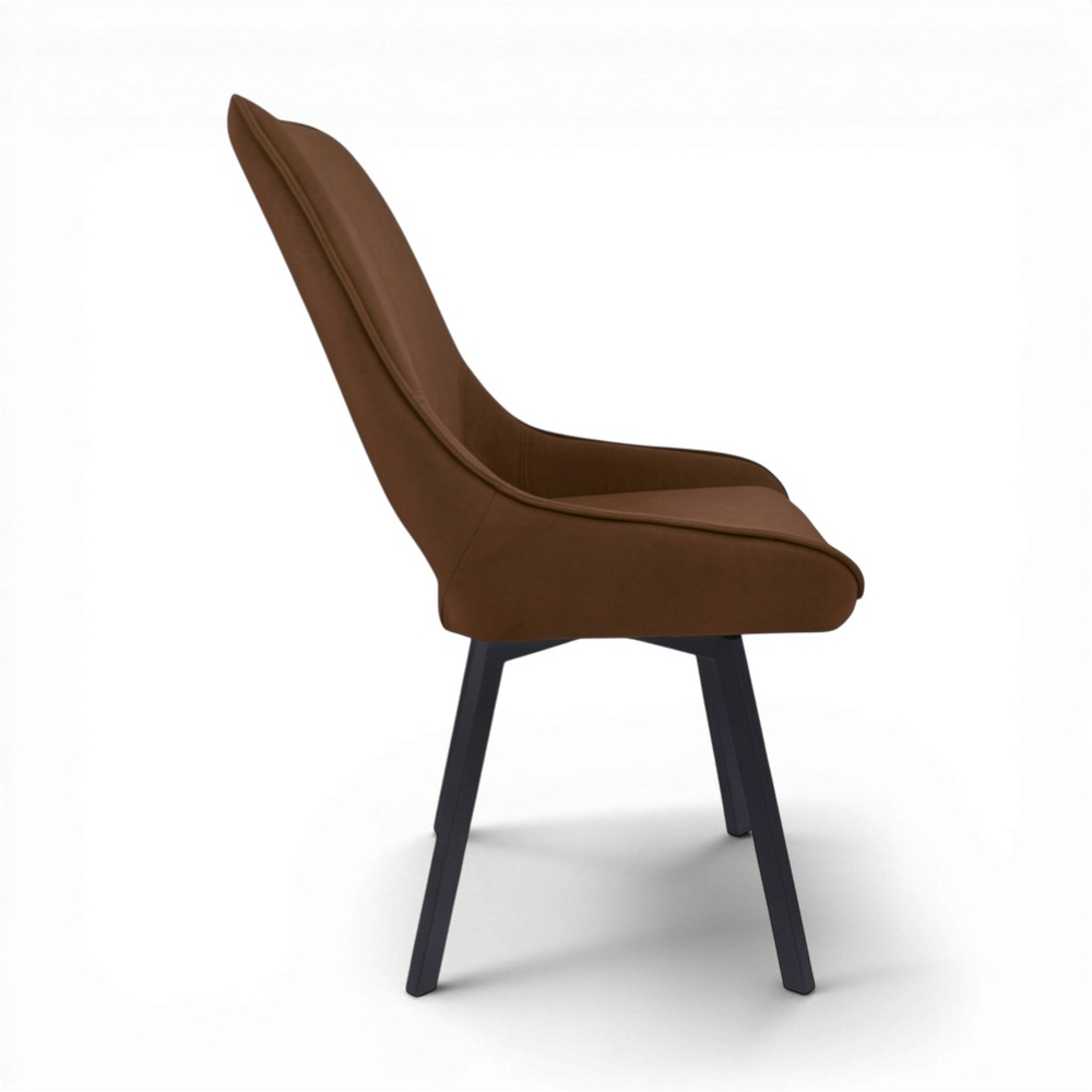 Стул поворотный "Барри 360" (арт. 368П), велюр Бренди В29 коричневый, ножки профильные черные