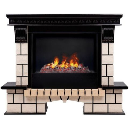 Электрокамин RealFlame Stanley 26 WT белый с очагом 3D Cassette 630 Black Panel