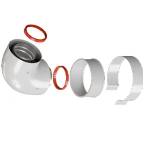 Отвод коаксиальный 90град.(Rommer) c фланцем 2253