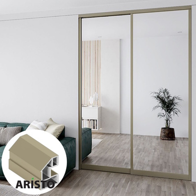 Дверь-купе ARISTO AVERS, зеркало, профиль шампань матовая