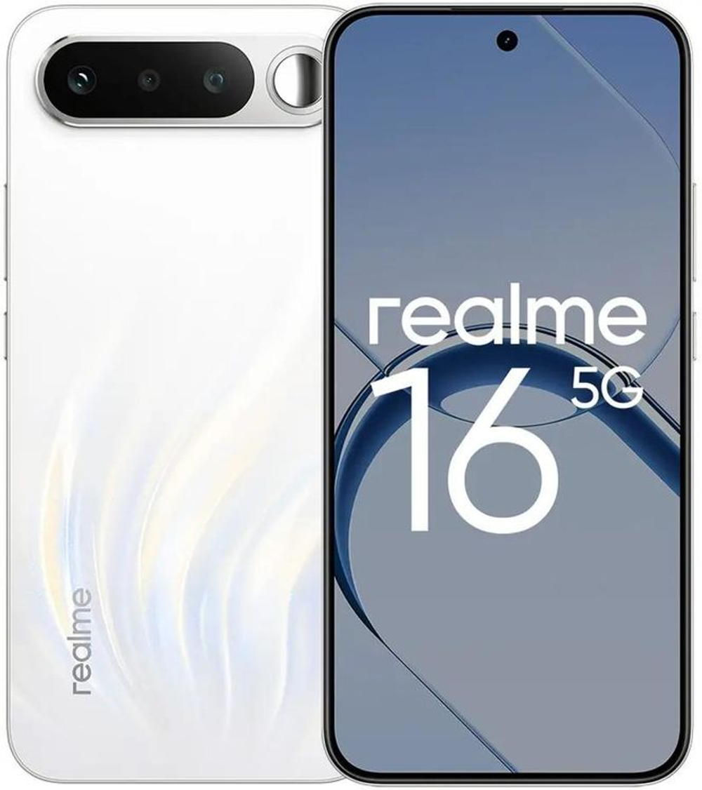6.57" Смартфон REALME 16 5G 8/256Gb,  RMX5171,  NFC,  AMOLED,  120Гц,  7000мAч,  белый