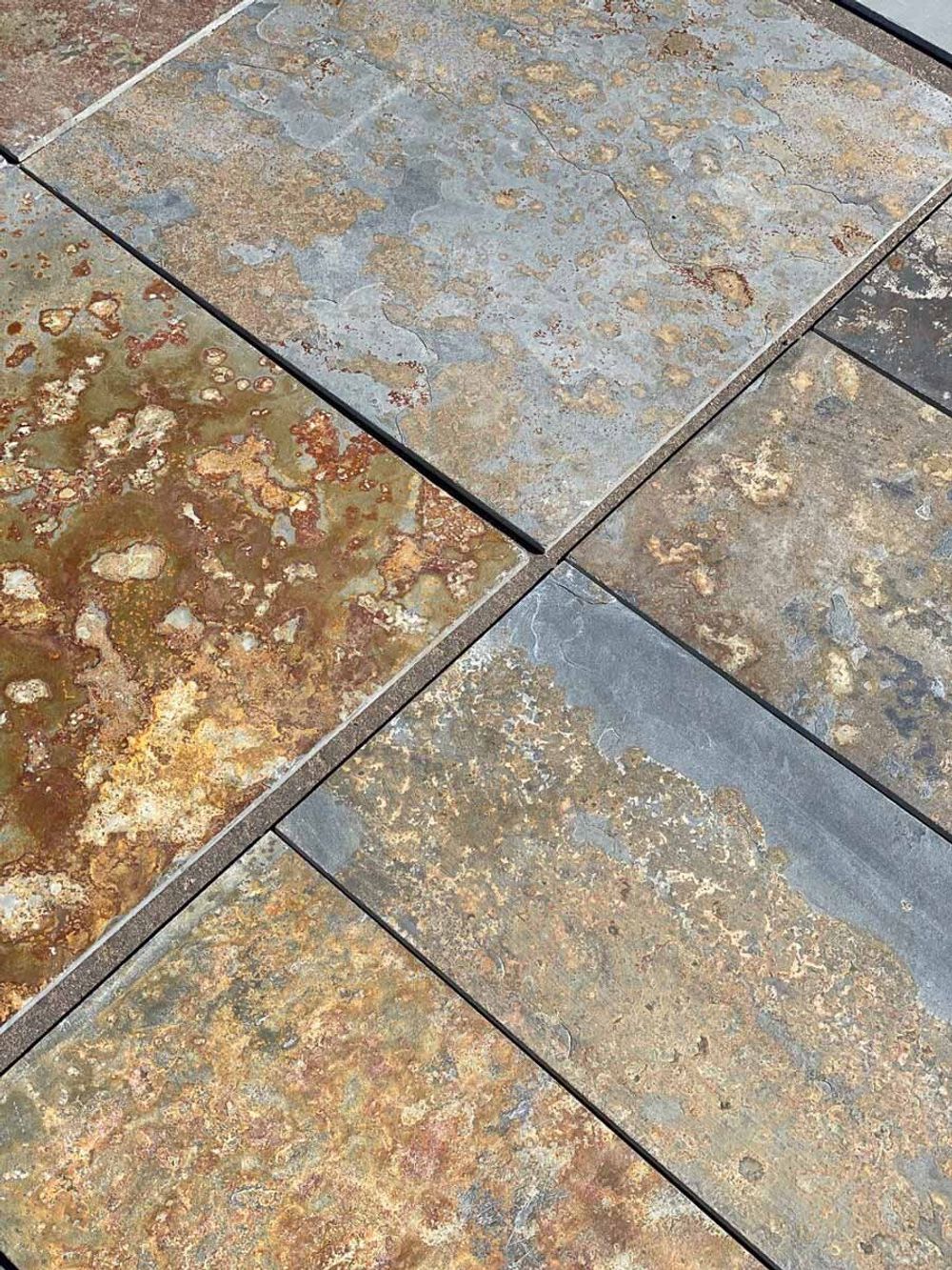 Плитка-сланец мультиколор, натуральный скол Pharaon 600x600x10