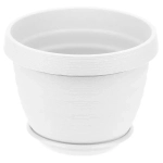 Горшок Толедо, D24, 4,5 л, белый с поддоном цветочный горшок