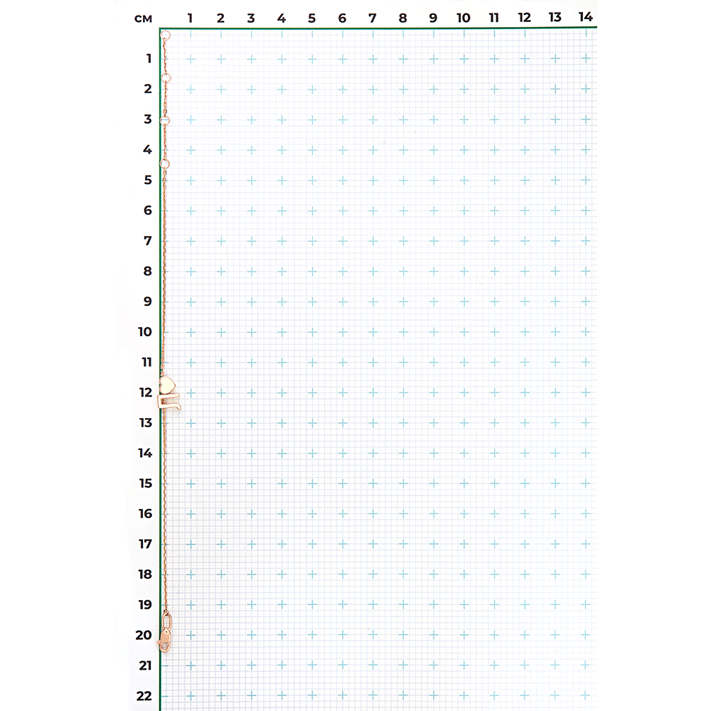 Браслет «Буква Л» из красного золота