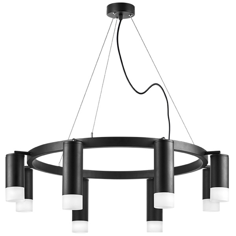 LR0188743741 Люстра RULLO 8х50W GU10 ЧЕРНЫЙ (571018+214437-4+214487-4+202431-8)