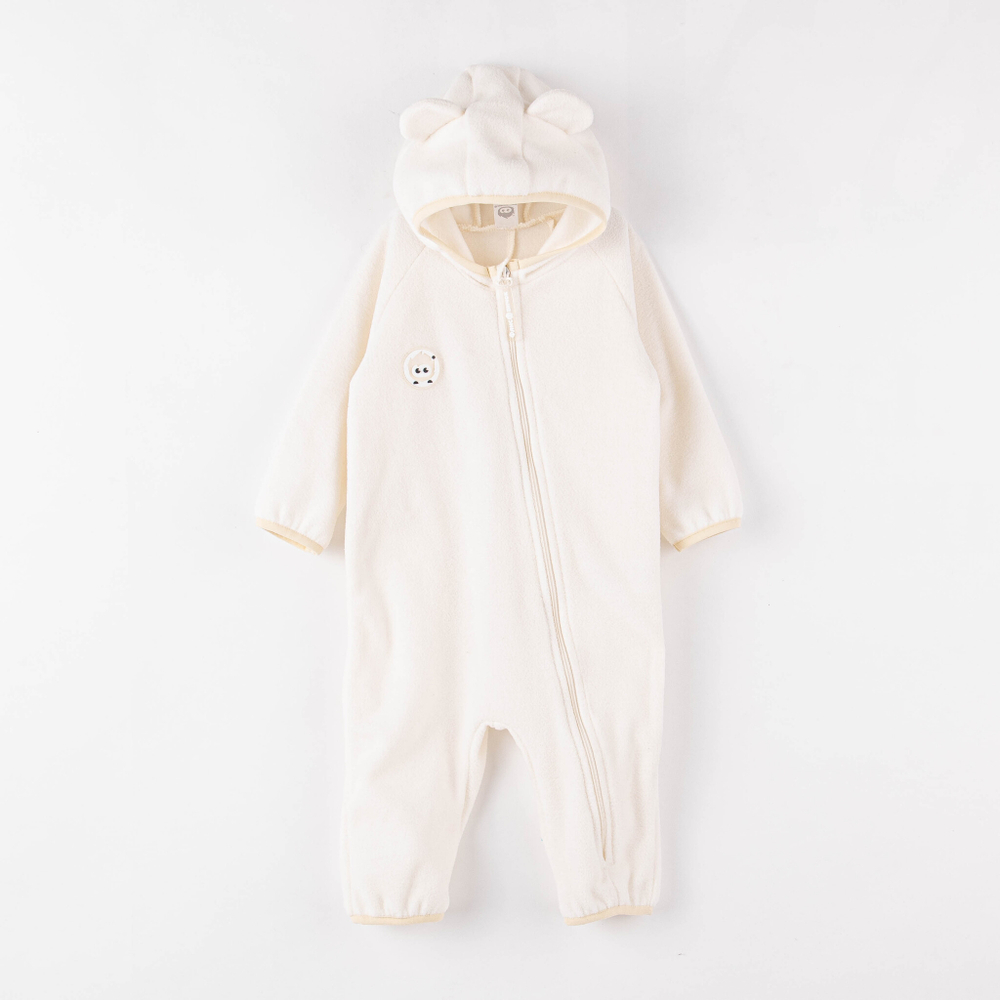 Комбинезон флисовый с ушками "Молоко" 0+